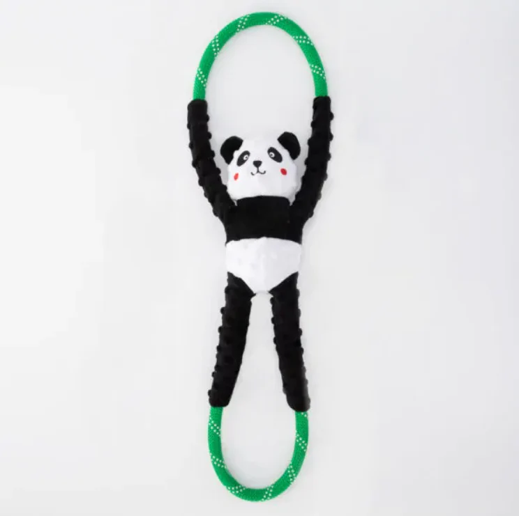 Jouet pour chien peluche Zippy Paws, Rope tugz panda