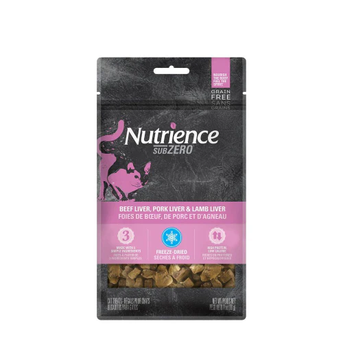 Gâteries Nutrience SubZero Sans grains à protéines multiples, Foie de bœuf, de porc et d'agneau, 30g – Image 2
