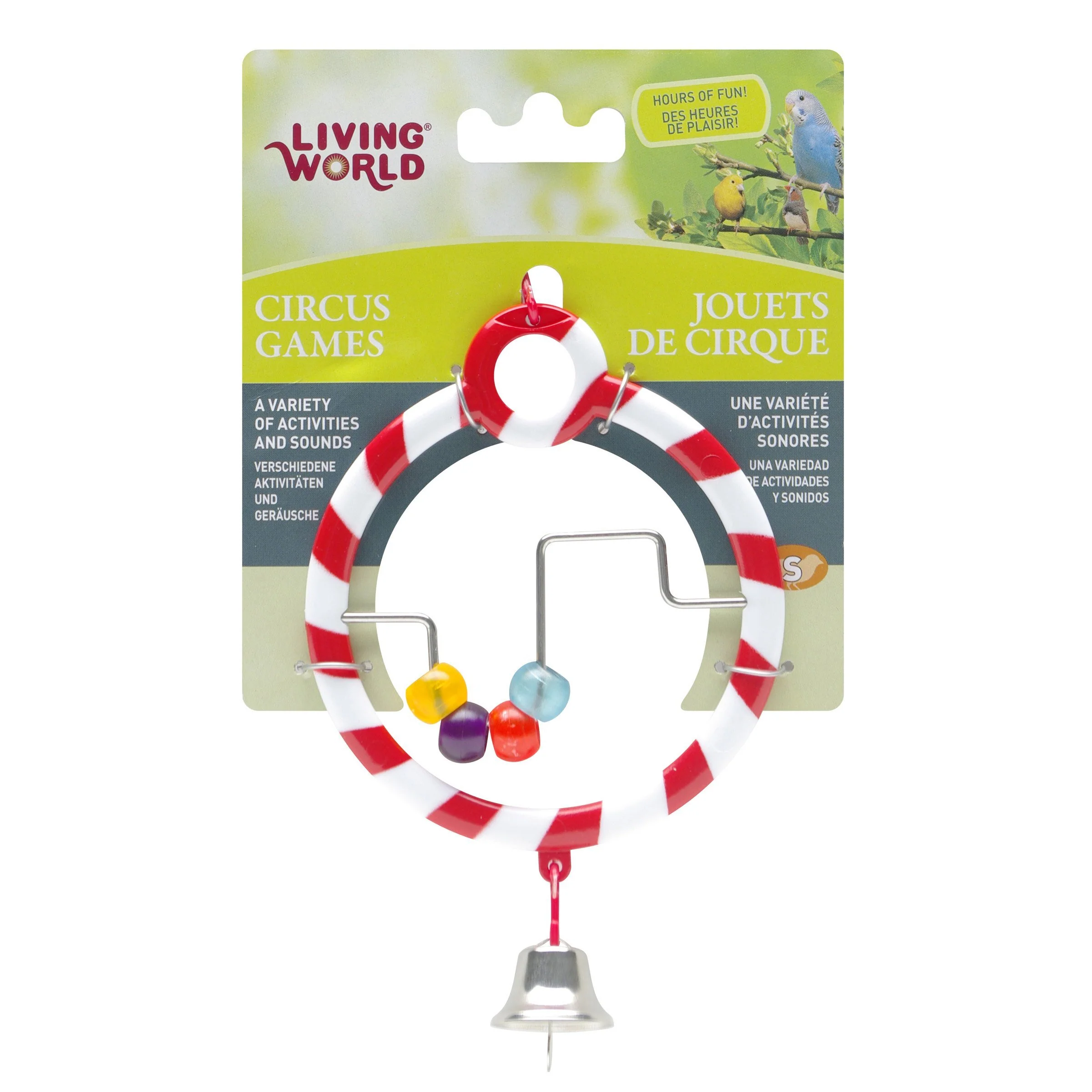 Jouet de cirque Living World avec boulier pour oiseaux, rouge